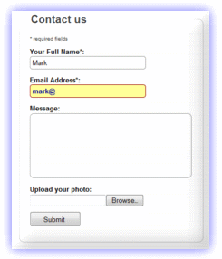Contact form with file attachment