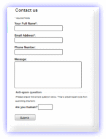 Contact form with simple captcha