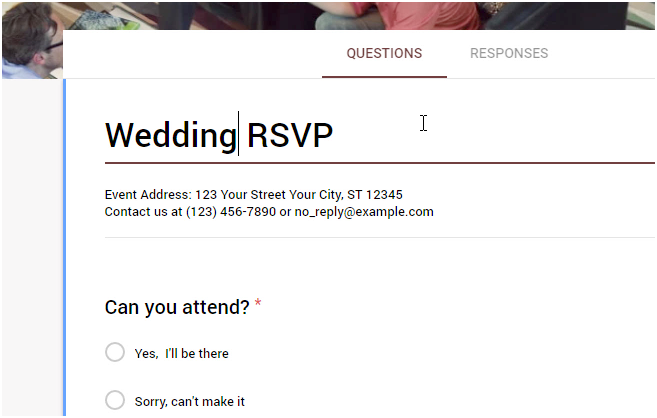 Wedding Rsvp Google Form Template / Plus, there is a working rsvp