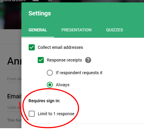 How to create a Google form that doesn't require sign-in to fill