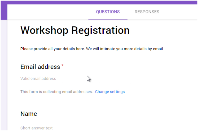 google forms add email address